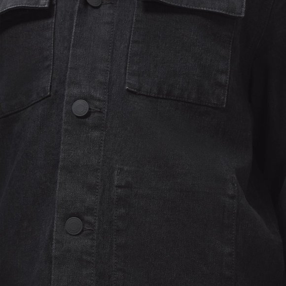 Men's Denim Jacket Shirt BLACK (MTJ-009) - Picture 3 of 5